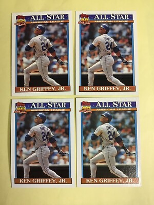 1991 Topps #392 Ken Griffey Jr. ALL STAR - 4 CARDS - NM-MINT 1787 | eBay