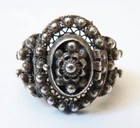 Antique Solid Silver Poison or Secret Ring circa 1930 Silver Ring