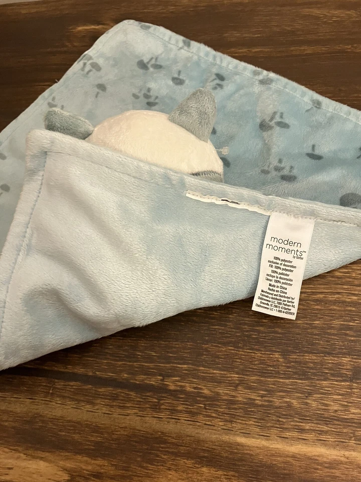 Gerber Modern Moments Blue Fox Woodland Mushrooms Security Blanket Lovey 12” - Image 3 of 3