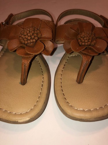 Worn Once! Girls Cherokee Sandels Size 12- neutral brown - free shipping - - Picture 7 of 7
