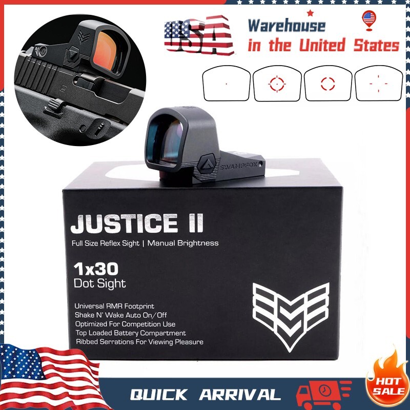 Swampfox Justice II 1x30mm6MOA 4 Reticle Red/Green Dot Optic Sight