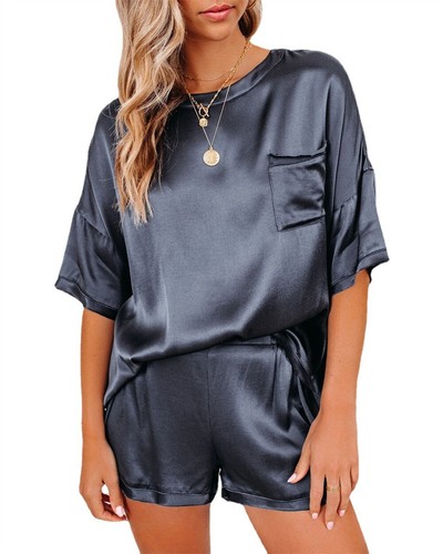2 Piece Outfits for Women Short Sleeve T Shirt and Shorts Sets Casual Home Set - Picture 14 of 20