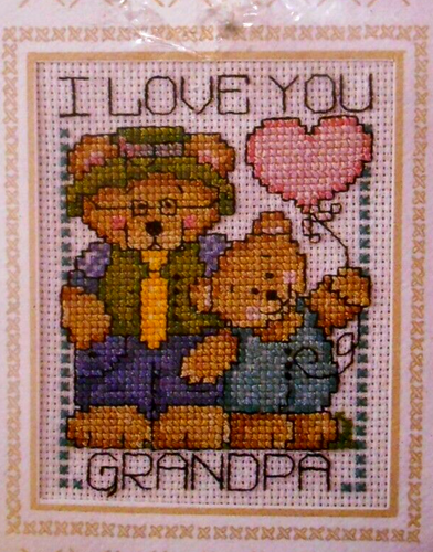 Design Works Greeting Card Cross Stitch Kit Teddy Bear I LOVE YOU New - Picture 2 of 3
