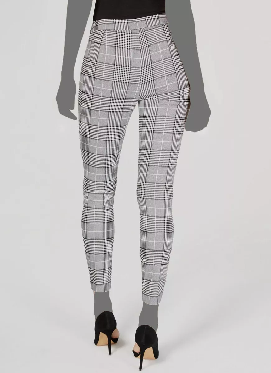 Gray plaid skinny pants clearance