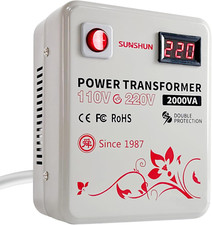 2000W Step up Voltage Converter 110V/120V to 220V/240V Transformer with Voltage