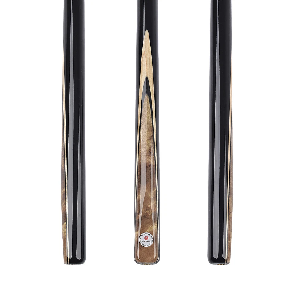 WAYMARK Handmade Snooker Cues 57" 9.5mm 19.5oz 3/4 Snooker Cue & Case Burl Ebony - Image 3 of 4