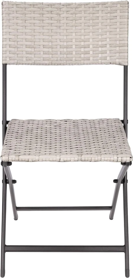 Balkon Bistro Set Rattan Sitzgruppe Garten Möbel Stühle und Tisch 60x60 Klappbar - Bild 2 von 4