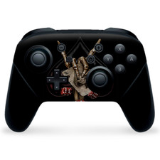 Nintendo Switch Pro Controller Skin Decal Vinyl Wrap - Ace of Spades Skull Hand