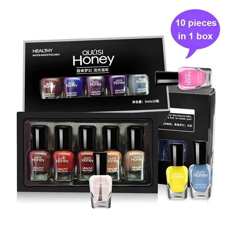 5ml*10 Bottles Set Quick-drying Peelable and Tearable Water-based Nail Polish