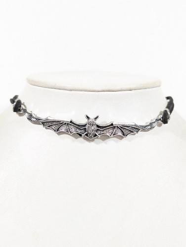 Gothic Black Cord Bat Choker Necklace Cosplay Halloween 14 in