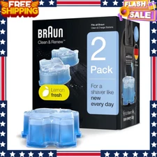 (2 Pack) Braun Clean&Renew CCR Refill Cartridges , Lemon Fresh Cleaning Solution