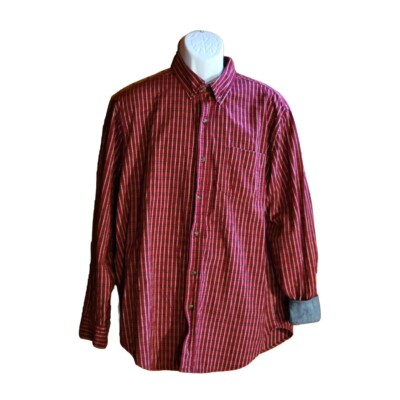 CE Schmidt Workwear Outdoors Long Sleeve Button Down Red Plaid Shirt Men's L