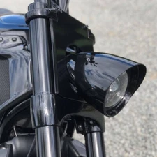 Motorcycle 5.75" Bullet Visor Headlight For Harley Dyna Sportster Chopper Dyna