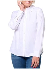 Denim & Co. Heritage Oxford Button Down Shirt White