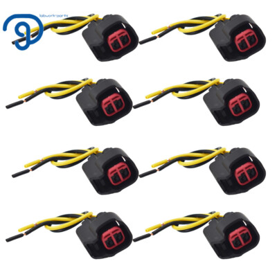 8X Fuel Injector Connector Pigtail Wire Fit For Dodge EV6 EV14 LS2 LS3 Ford