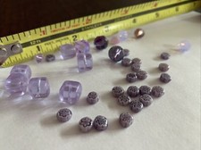 Lot of 85 miscellaneous purple beads swarovski glass new