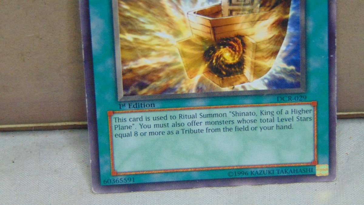shinato's ark yugioh card 1996 YU'GI-OH! 1 ST EDITION SHINATO'S ARK SPELL CARD DCR-029