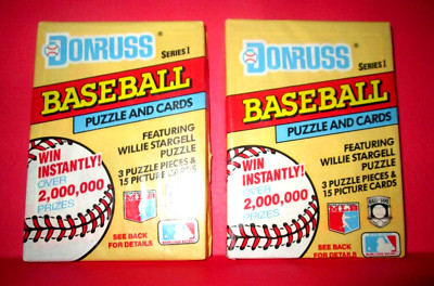 TWO SEALED PACKS Baseball Cards 1991 Donruss Series 1  with Puzzle