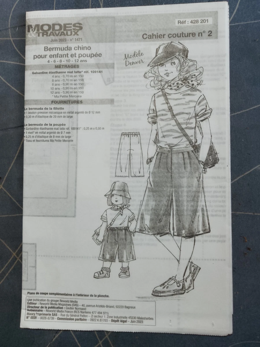 3 Patrons De Vêtements Pour Poupée - Modes Et Travaux Mai 1980 - Occasion TBE