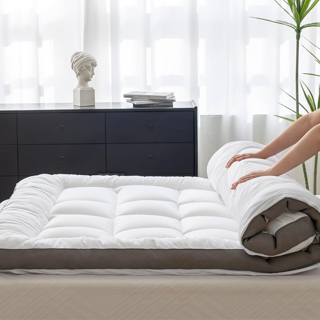100% Cotton Twin XL Mattress Topper - 2 Inch Thick Ultra Soft Cooling Comfort
