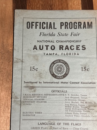 1940s IMCA National Champ Auto Race Program, Florida State Fair, Tampa - Picture 14 of 15