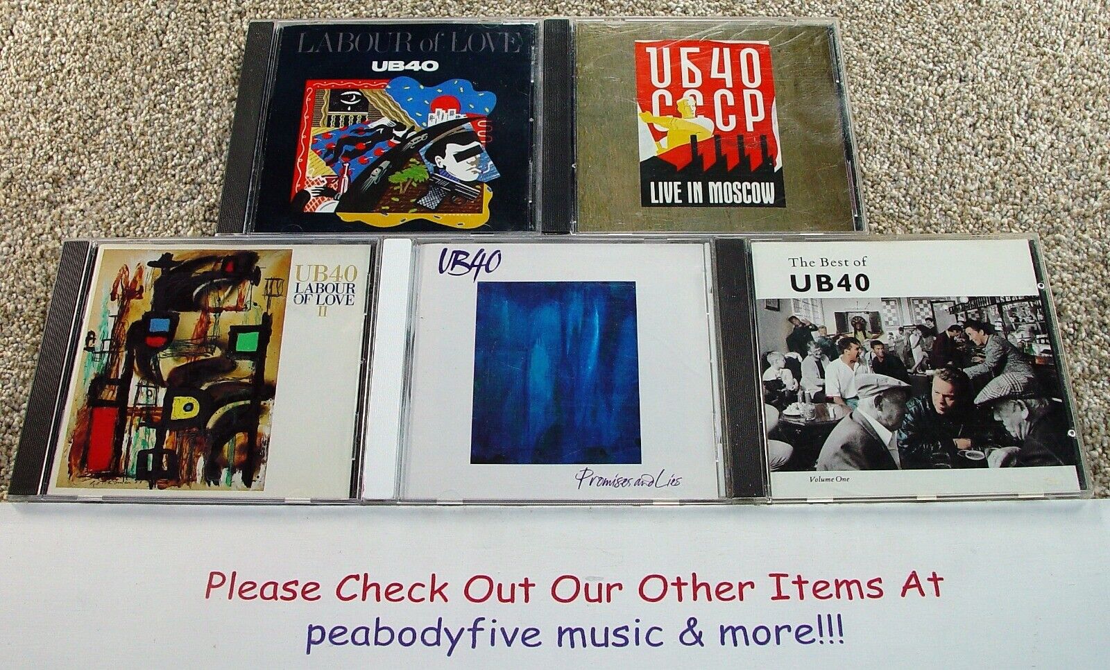Lot Of 5 UB40 CDS - Labour Of Love, Moscow, Love II, Promise Lies Best Of Vol 1†