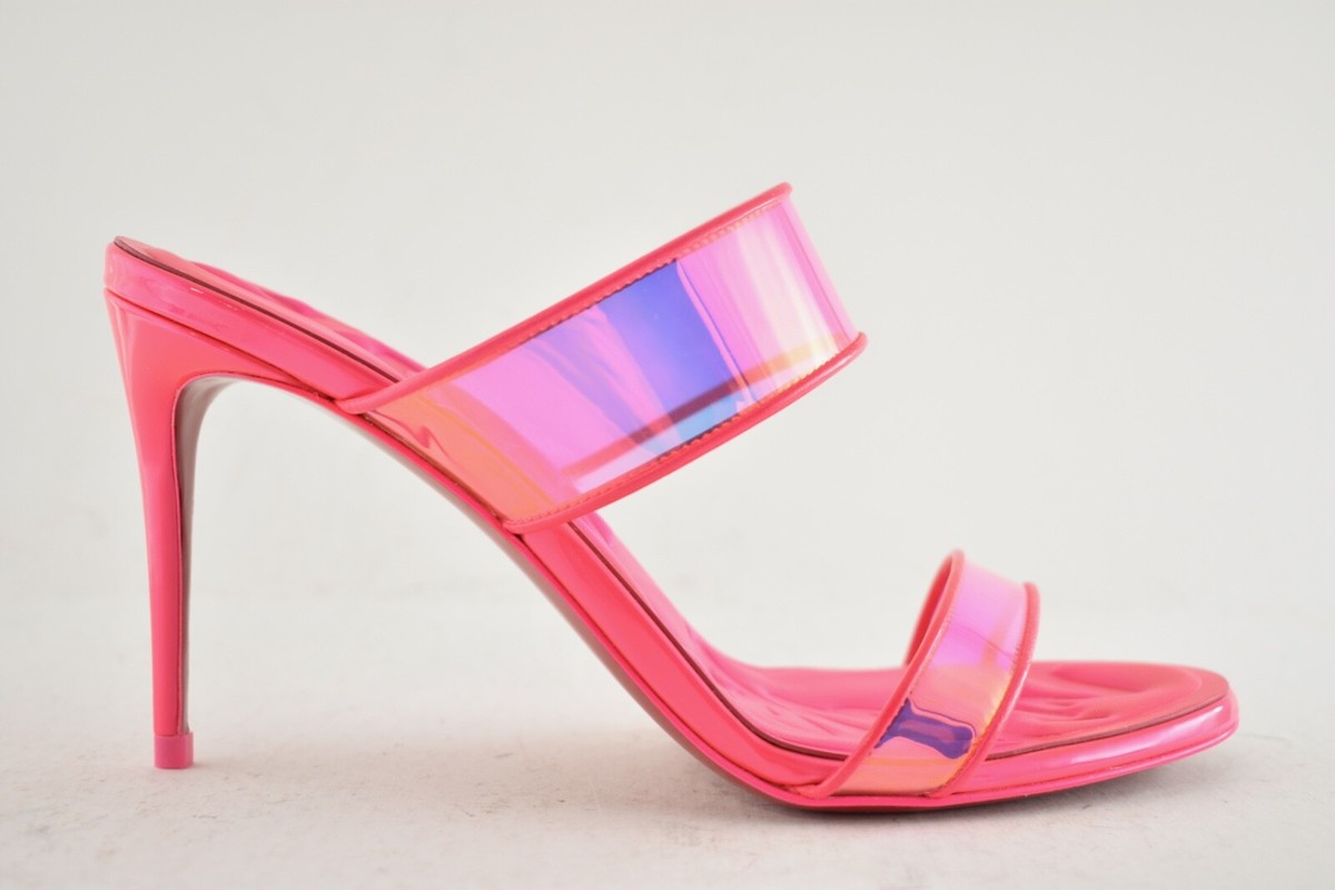 Christian Louboutin Just Loubi 85 Fluo Pink Backless Sandal Mule