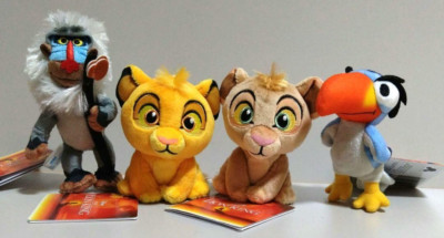 Lion King Simba Nala Rafiki Zazu Plush Doll Mascot Set of 4 from Japan