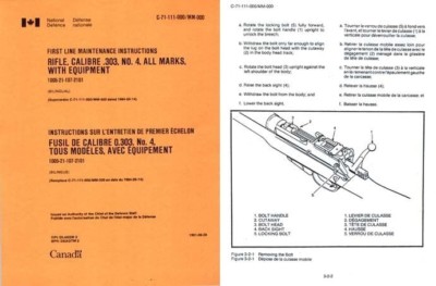 Lee Enfield No. 4 All Marks w/ Equip- First Line Maint.- Canadian Natl. Defense