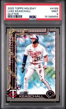 2025 TOPPS HOLIDAY GLITTER #H189 LUKE KEASCHALL PSA 9