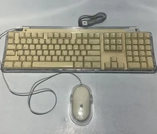 2002 Clear Apple Pro Keyboard And Mouse Wired USB M7803 WORKS!!