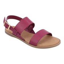 Journee Collection Women Lavine Double Strap Flat Sandals Raspberry Size 9 1/2 W