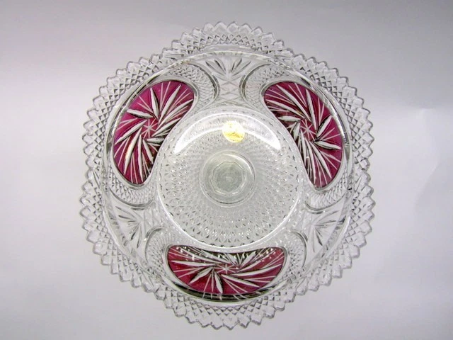 Bleikristall 24% Konfekt Schale mit Fuß ANNA-HÜTTE Zierschliff Schleudersterne - Bild 3 von 4