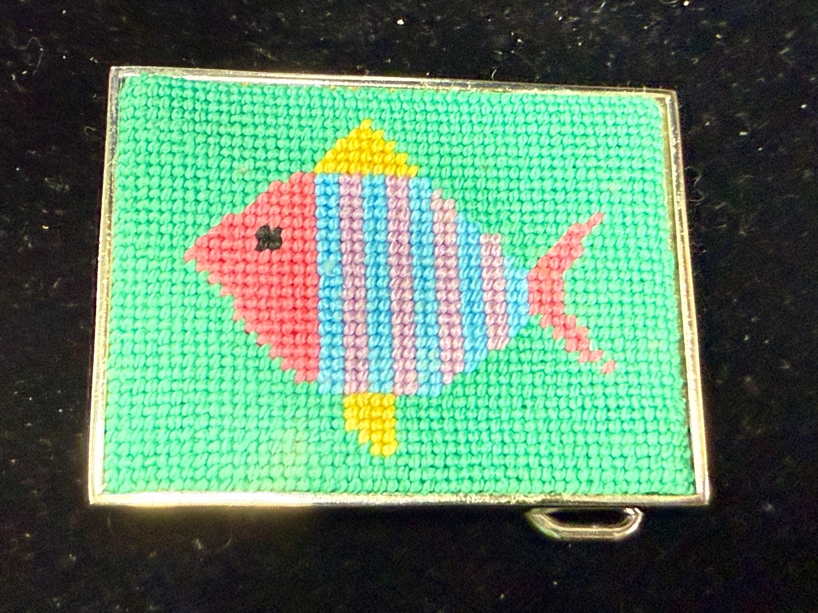 Goldfish Geometric Pattern Multi-Color Needlepoin… - image 14