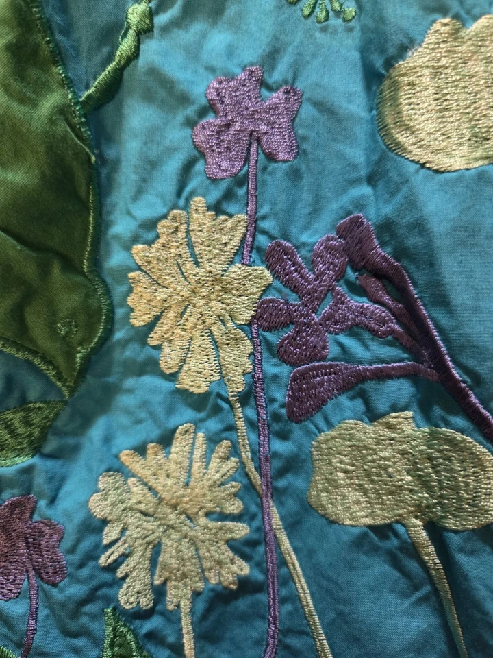 Eshakti Custom женщин бирюзовый цветочный аппликация плиссированные платье размер 3 x 24 Вт - Изображение 3 из 4