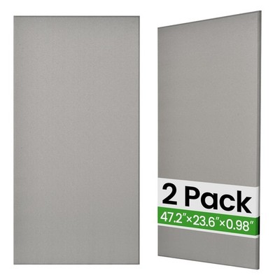 2 Pack Acoustic Wall Panels - 1'' Thick Sound Absorbers - Gray