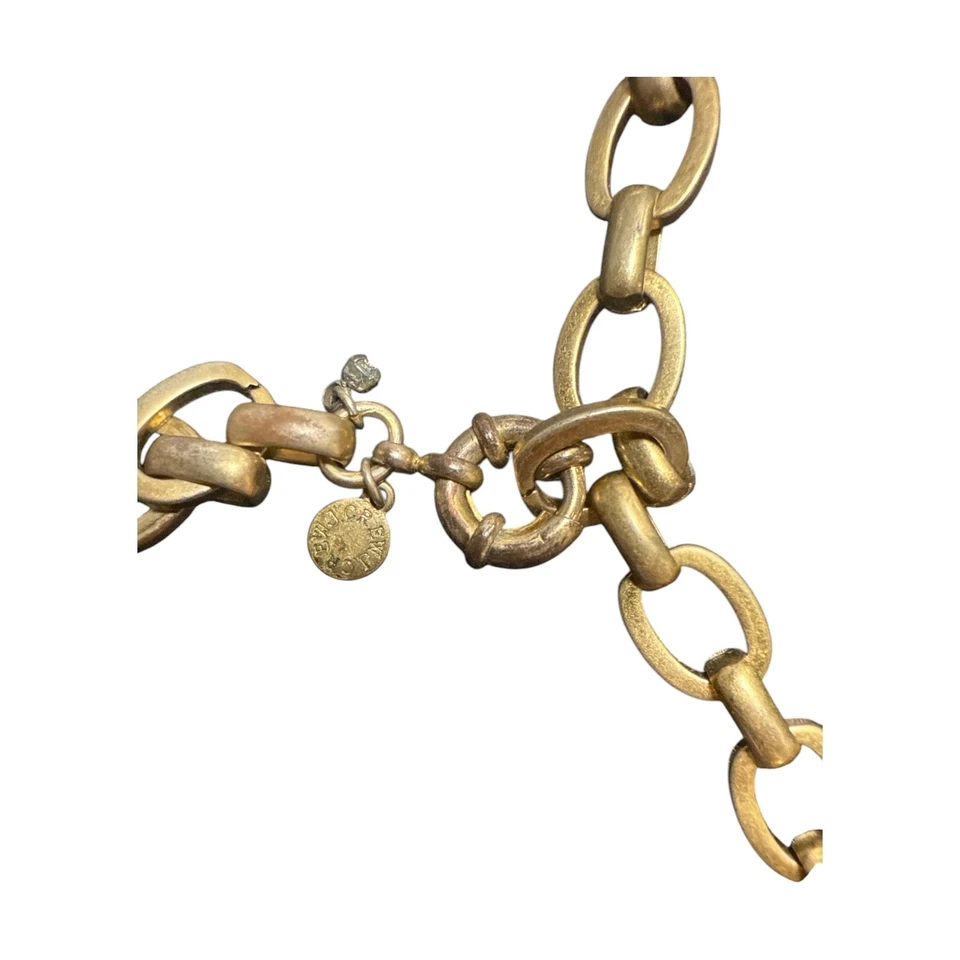 J. Colar declaração flor miçangas esmalte laranja tom dourado CREW JC402 - Imagem 4 de 4