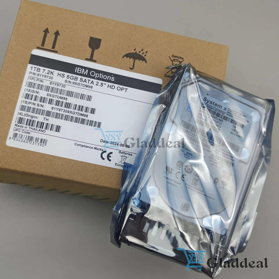 New IBM 81Y9730 81Y9731 1TB 7.2K 6Gbps NL SATA 2.5" SFF HS HDD - Image 2 of 4