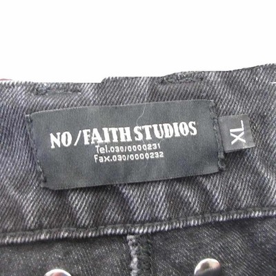 No Face Studios Faith 23Aw Denim Cargo Pants Multiple Zip Black | eBay