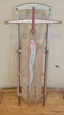 RARE Vintage True Temper 48” Snow Surfer Wooden Sled WS 48 Metal Runners