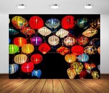 7x5ft Fabric Colorful Lanterns Vietnam Backdrop Vietnamese New Year Lunar New...