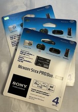 Lot of 3 SEALED NEW Sony Memory Stick 4GB PRO Duo Mark2 Camera Camcorder MS-MT4G