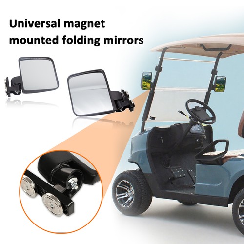 Magnet Mounted Golf Cart Side Adjustable View Mirrors For Club Car EZGO Yamaha - Picture 2 of 11