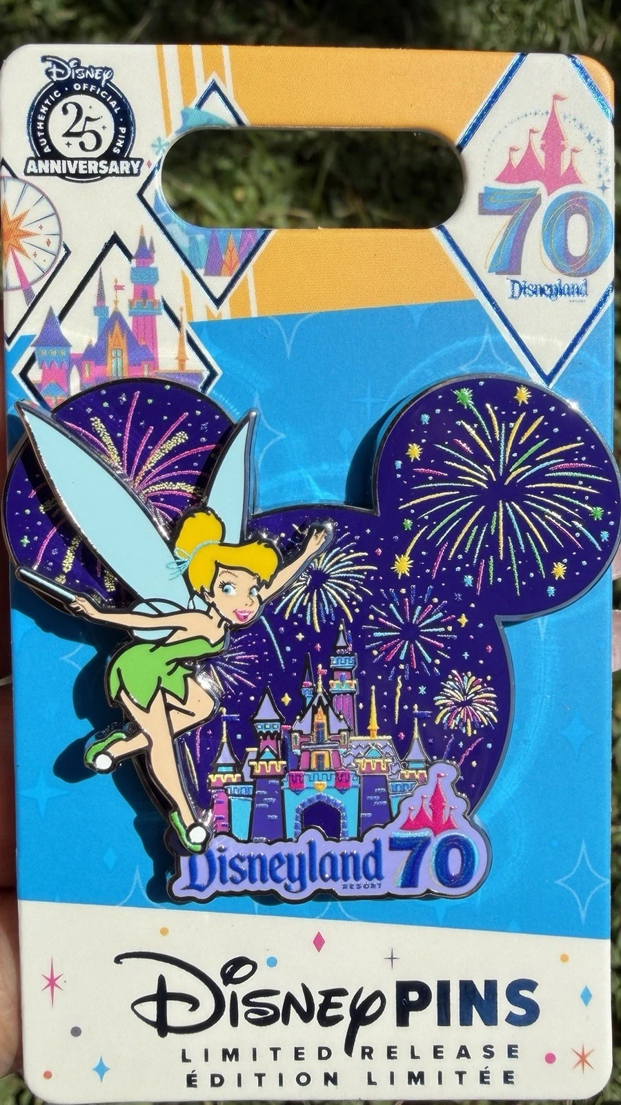 2026 Disneyland 70th Tinker Bell over Castle Fireworks Disney LR Pin
