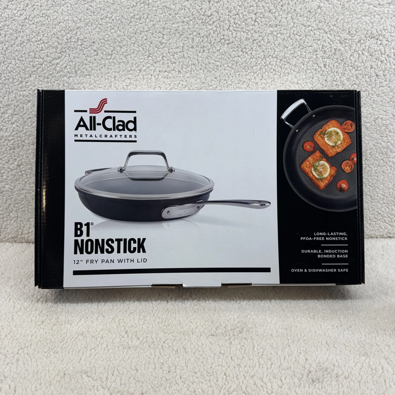 All-Clad B1 Nonstick 12" Fry Pan with Lid PFOA-Free Oven Dishwasher Safe