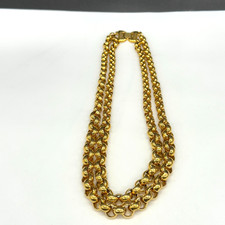 Vintage Monet Necklace Heavy Double Chain Chunky Gold Tone Links Signed 18