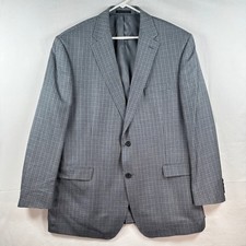 Lauren Ralph Lauren Mens 48L Silk Wool Tweed Blue Grey Check Sport Coat Blazer
