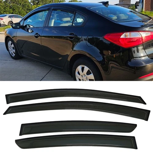 Set of Window Visors Rain Wind Guards Fit Kia Forte Sedan 2014 2015 2016 2017 18