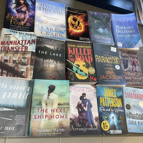 Lot of 15 Trade Literature Fiction Paperback BestSeller UNSORTED Mix Books