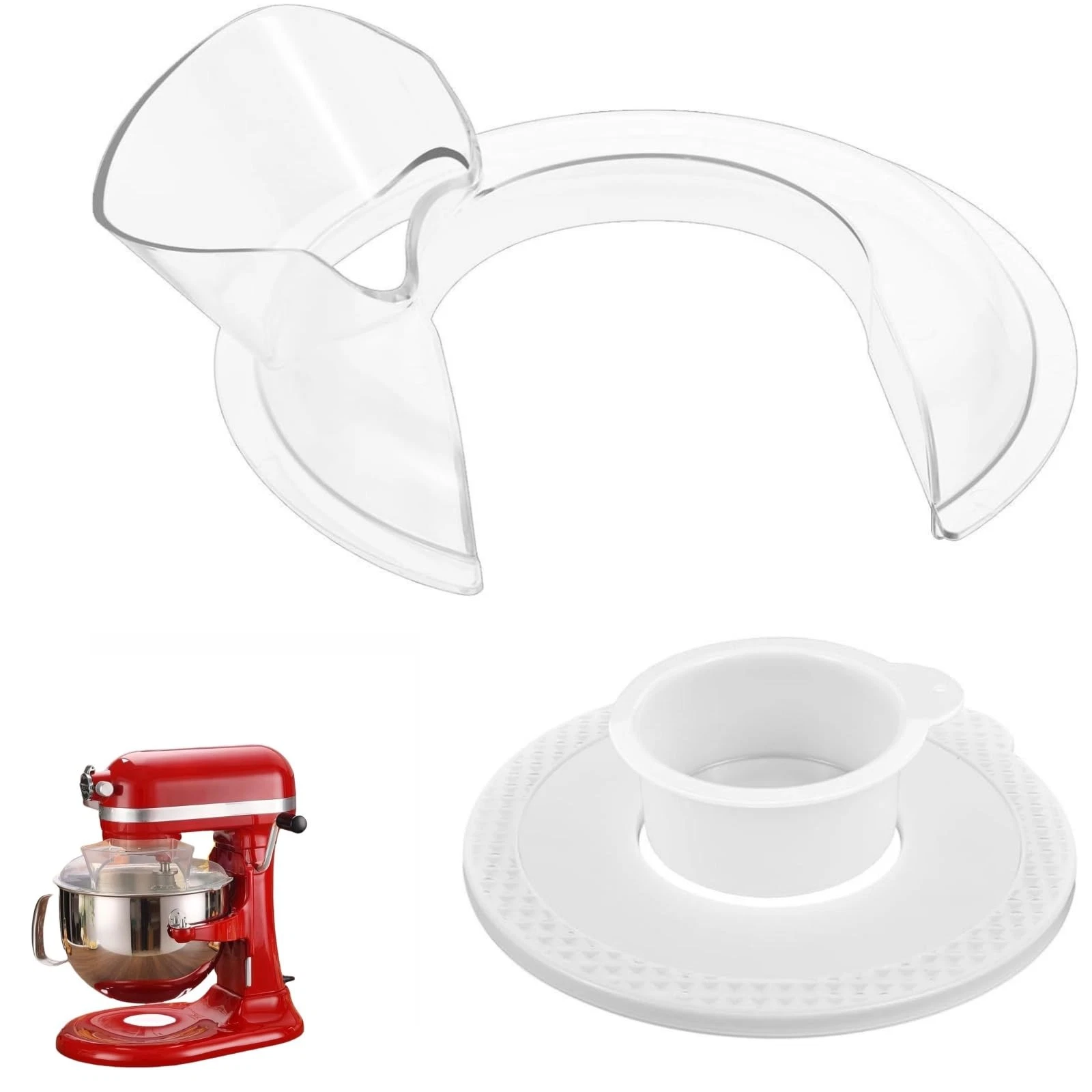Pouring Shield and Mixer Bowl Cover with Kitchenaid 6-7QT Bowl-Lift Stand Mix...